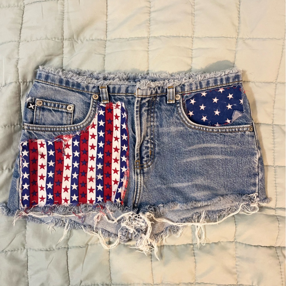 Denim Star-Patterned Women's Shorts